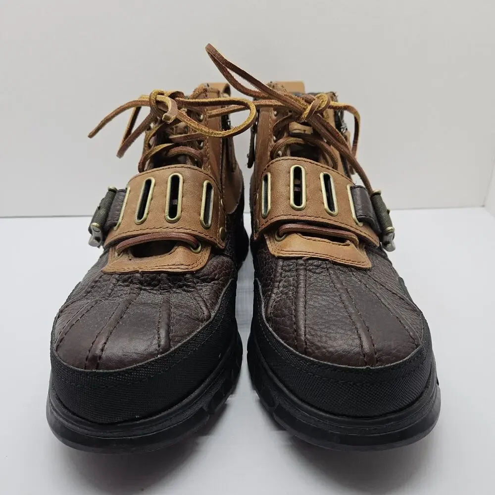 Polo Ralph Lauren Allendale II Duck Boots Brown Leather Size 7.5D Mens